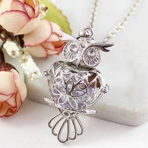 Wise Owl Locket with fillable glass bubble inside